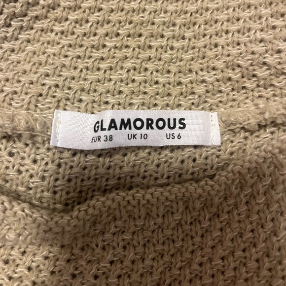 Glamorous brown waffle 3D knit long sleeves belted sweater dress made in UK NWT - Picture 9 of 10